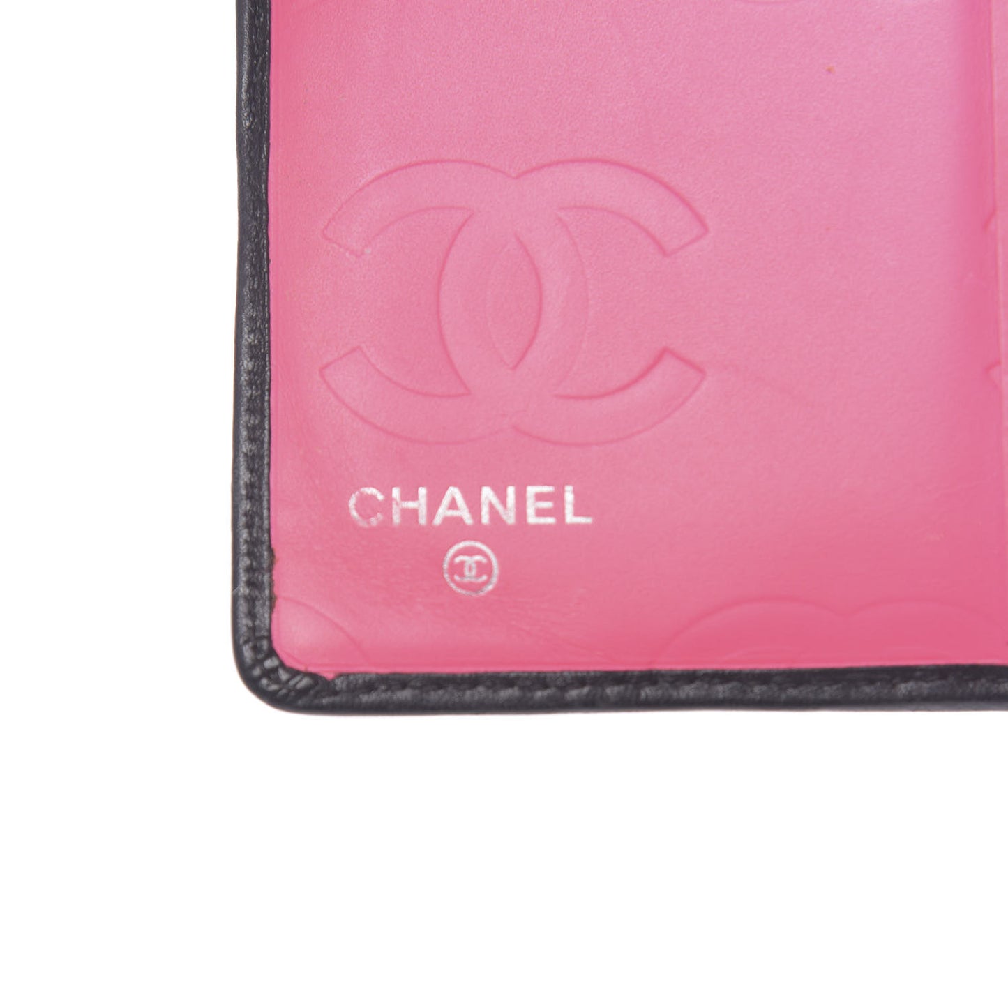 Calfskin Quilted Cambon Zipped Pocket Wallet Black