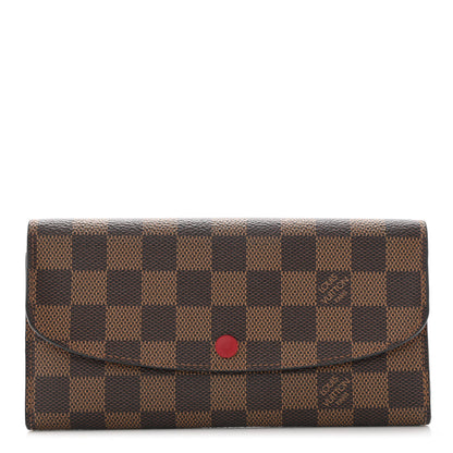 Louis Vuitton Damier Ebene Emilie Wallet Red 1 of 6