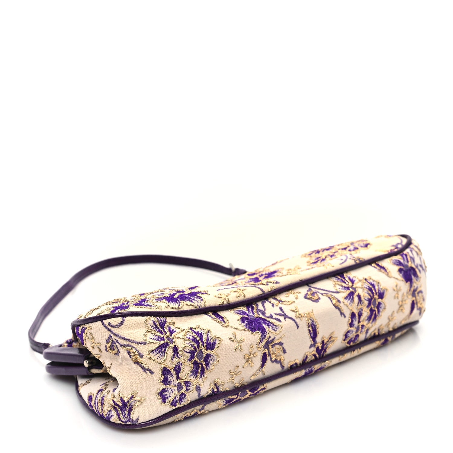 Prada Canvas Embroidered Kisslock Shoulder Bag 4 of 14