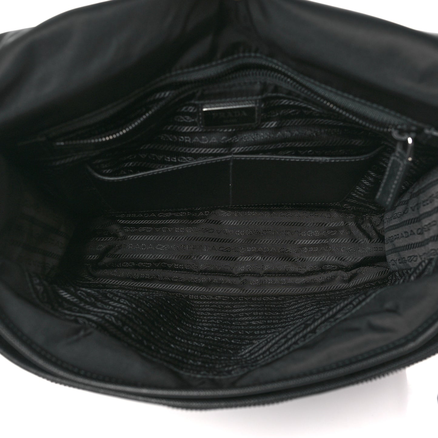 Re-Nylon Saffiano Messenger Bag Black