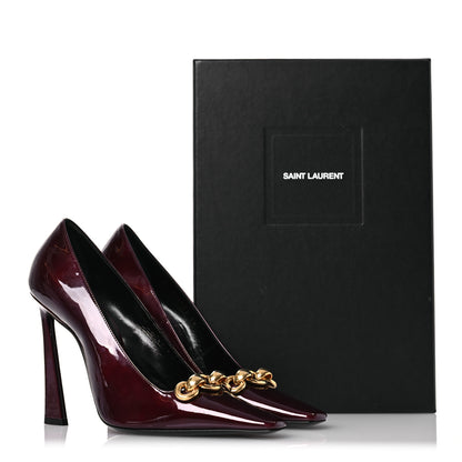 Saint Laurent Patent Silvana Pumps 38 Deep Bordeaux 13 of 13