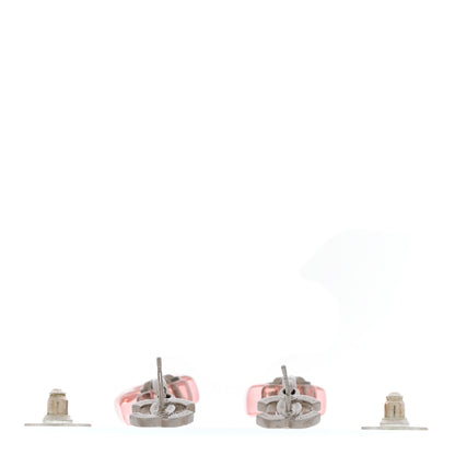 Chanel Resin Crystal CC Star Perfume Bottle Drop Earrings Silver Pink 3 of 5