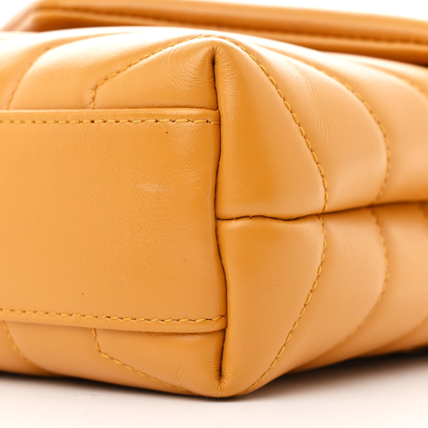 Saint Laurent Calfskin Y Quilted Monogram Toy Loulou Crossbody Bag Cheddar 11 of 12