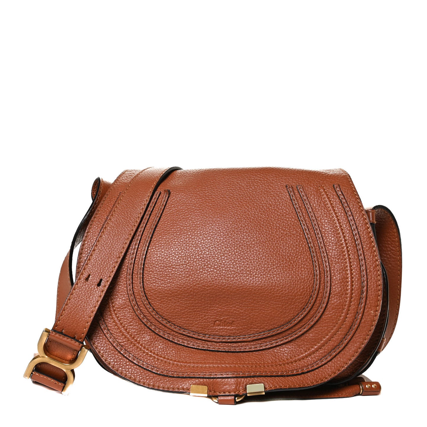 Calfskin Medium Marcie Round Crossbody Bag Tan