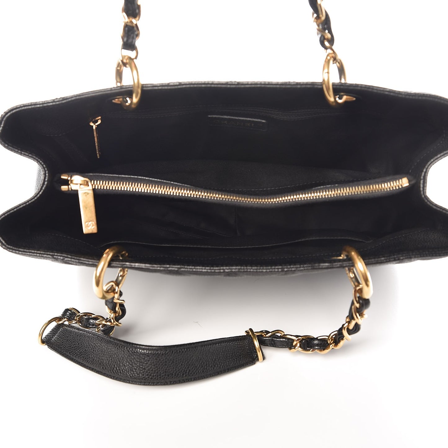 Caviar Quilted Grand Shopping Tote GST Black