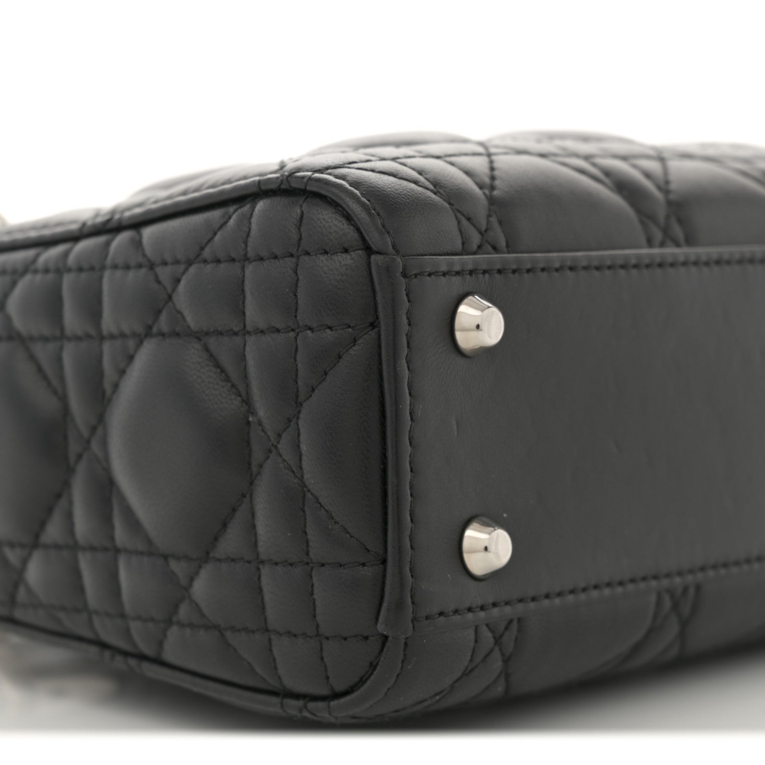 Christian Dior Lambskin Cannage Mini Lady Dior Black 9 of 10