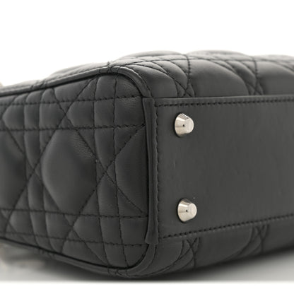 Christian Dior Lambskin Cannage Mini Lady Dior Black 9 of 10