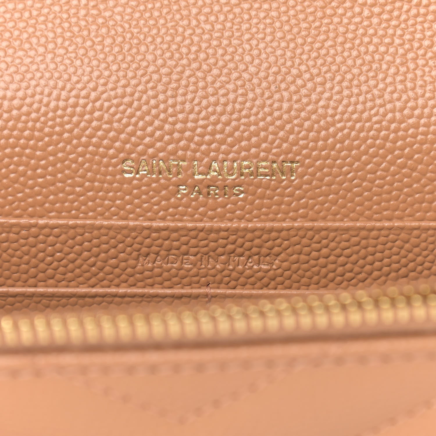 Saint Laurent Grain De Poudre Matelasse Chevron Monogram Envelope Chain Wallet Dune 5 of 8