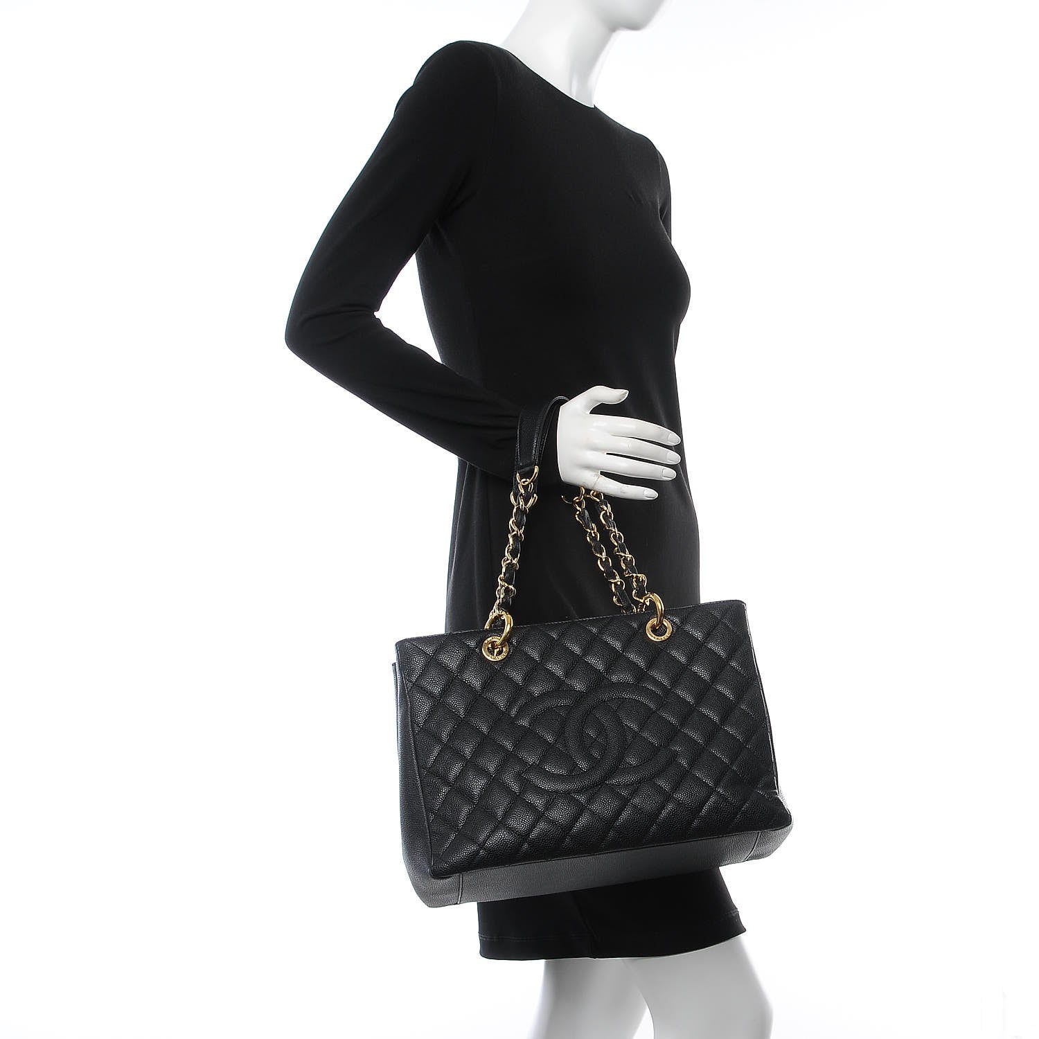 Chanel Caviar Quilted Grand Shopping Tote GST Black 2 of 7