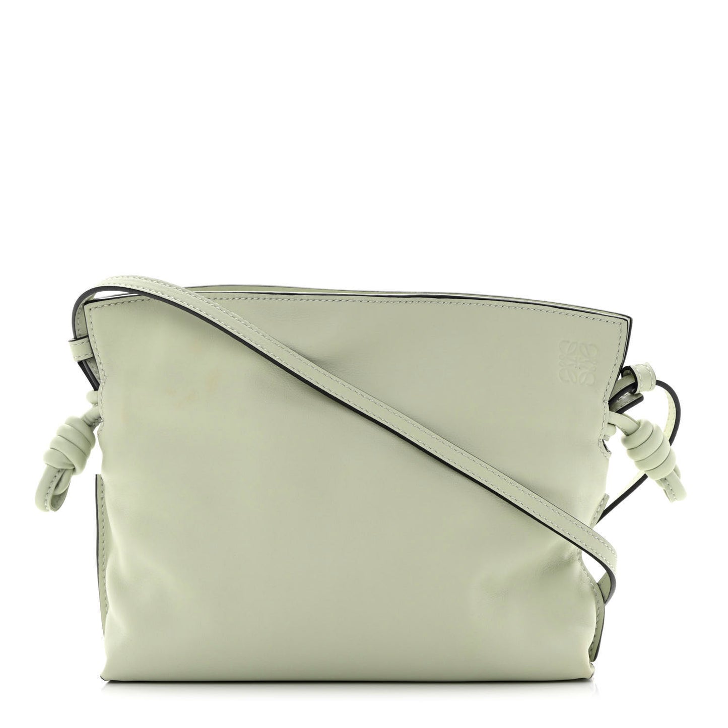 Calfskin Mini Flamenco Knot Clutch Light Celadon