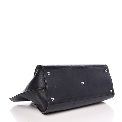 Fendi Vitello Dolce Marmol Shiny Nappa Petite 3Jours Tote Blue Notte 4 of 13