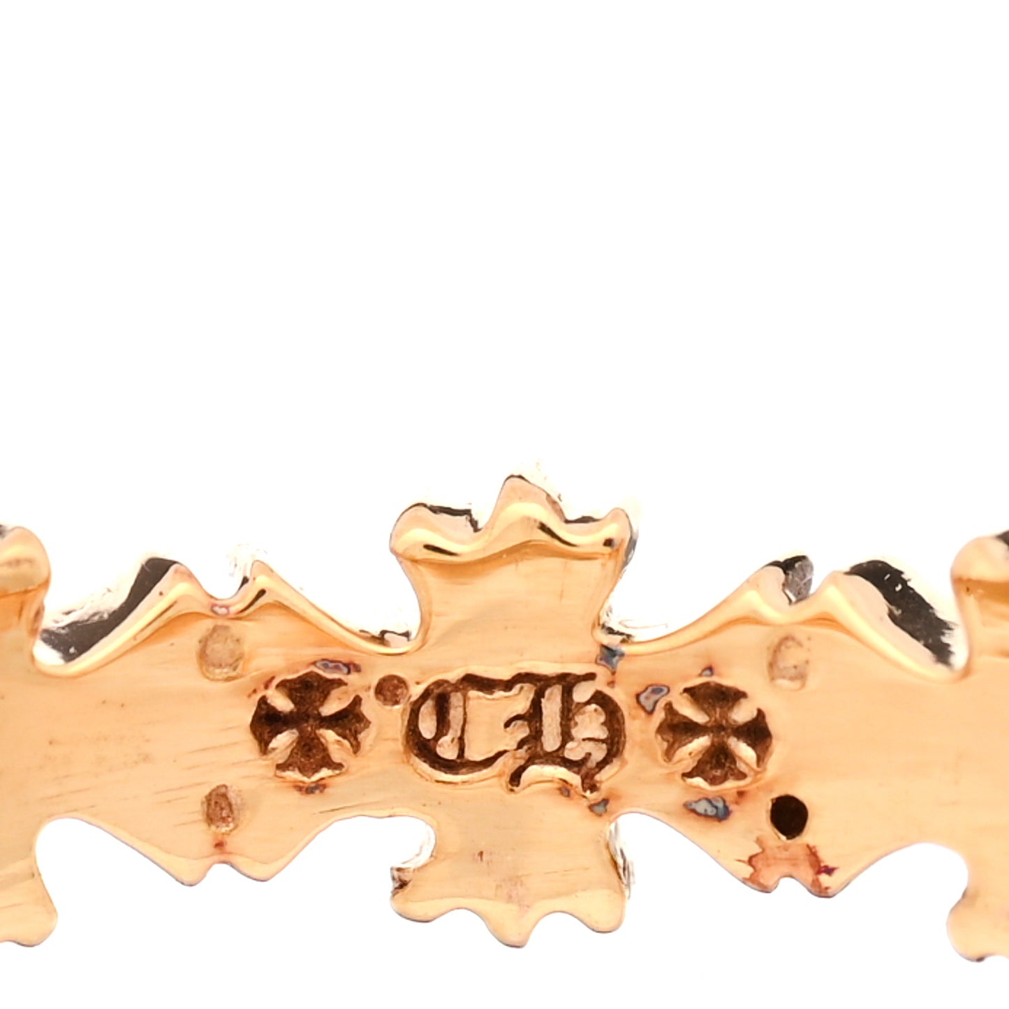 22K Yellow Gold Tiny E CH Plus Band Ring 54 7