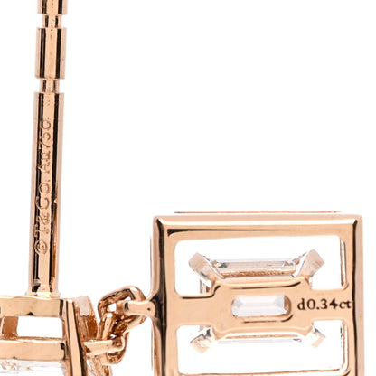 Tiffany 18K Rose Gold Diamond Jewel Box Drop Earrings 4 of 5