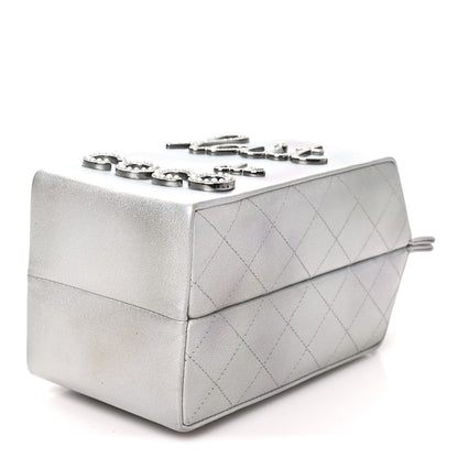 Chanel Metallic Goatskin Lait de Coco Milk Carton Bag Silver 10 of 10