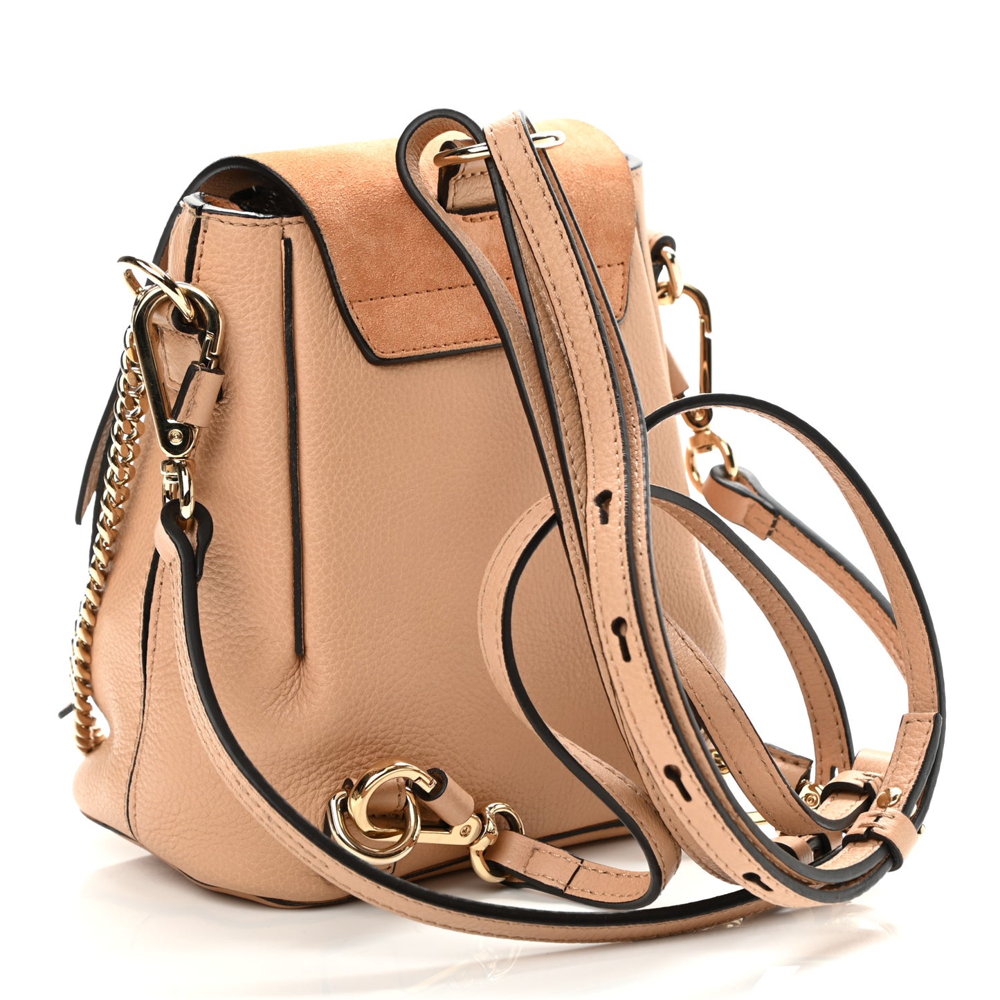 Suede Calfskin Mini Faye Backpack Blush Nude