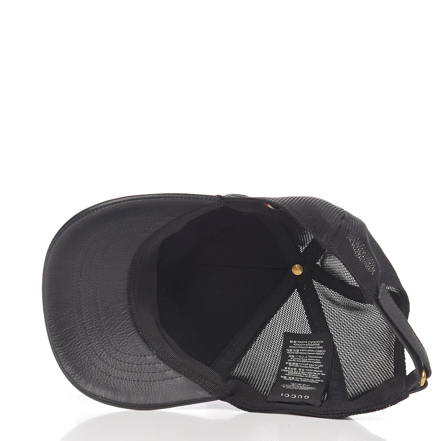 Grained Calfskin Logo Baseball Hat M 58 Black