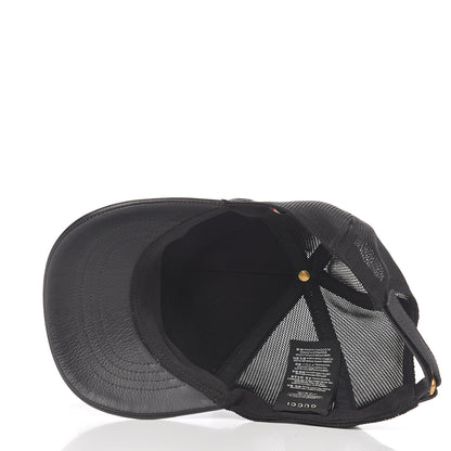 Gucci Grained Calfskin Logo Baseball Hat M 58 Black 4 of 6