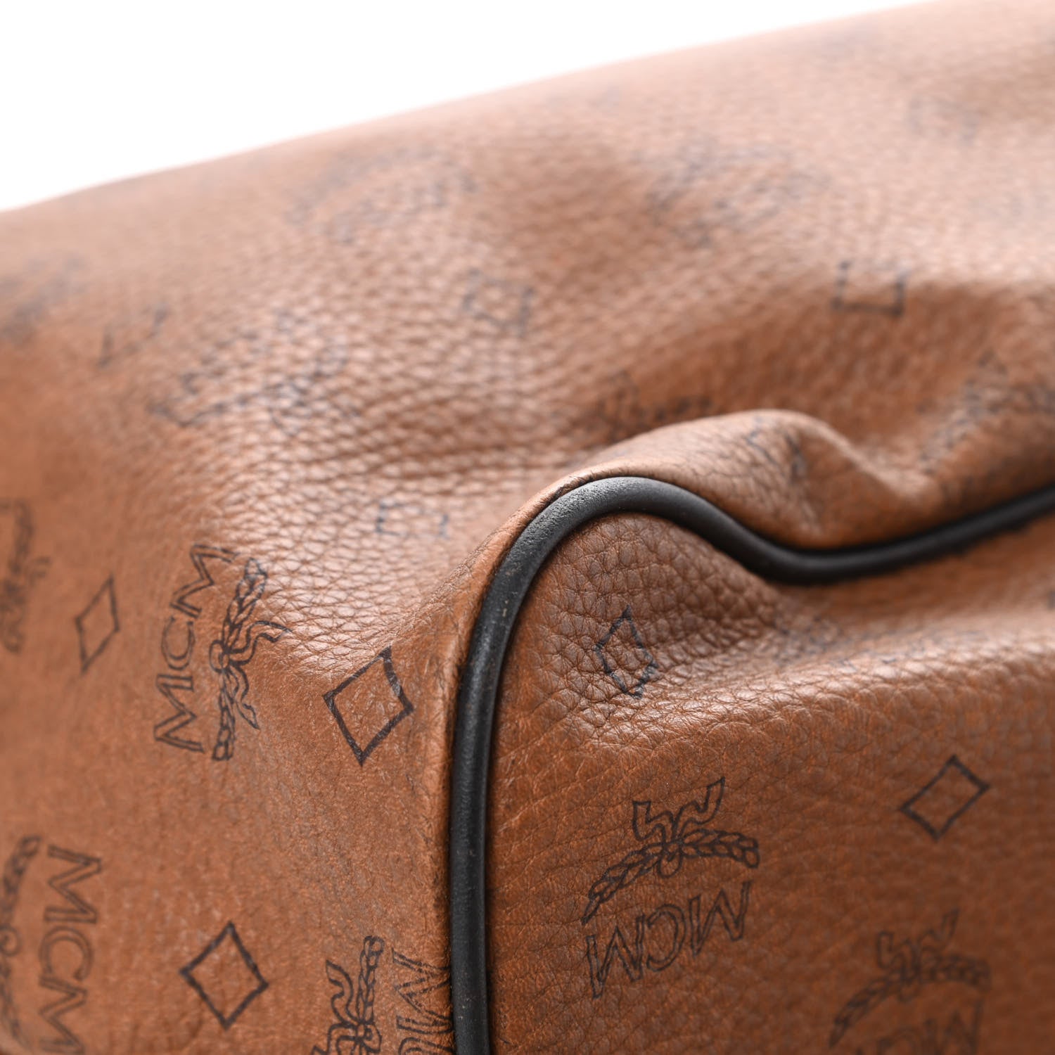 MCM Visetos Shopper Tote Cognac 12 of 18