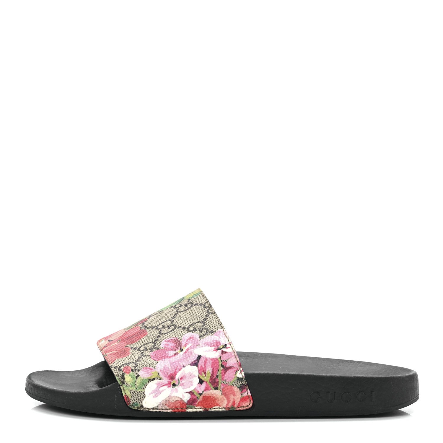 Gucci GG Supreme Monogram Blooms Slide Sandals 37 Beige Multicolor 1 of 9