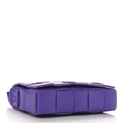 Bottega Veneta Lambskin Maxi Intrecciato Cassette Crossbody Bag Purple 4 of 8