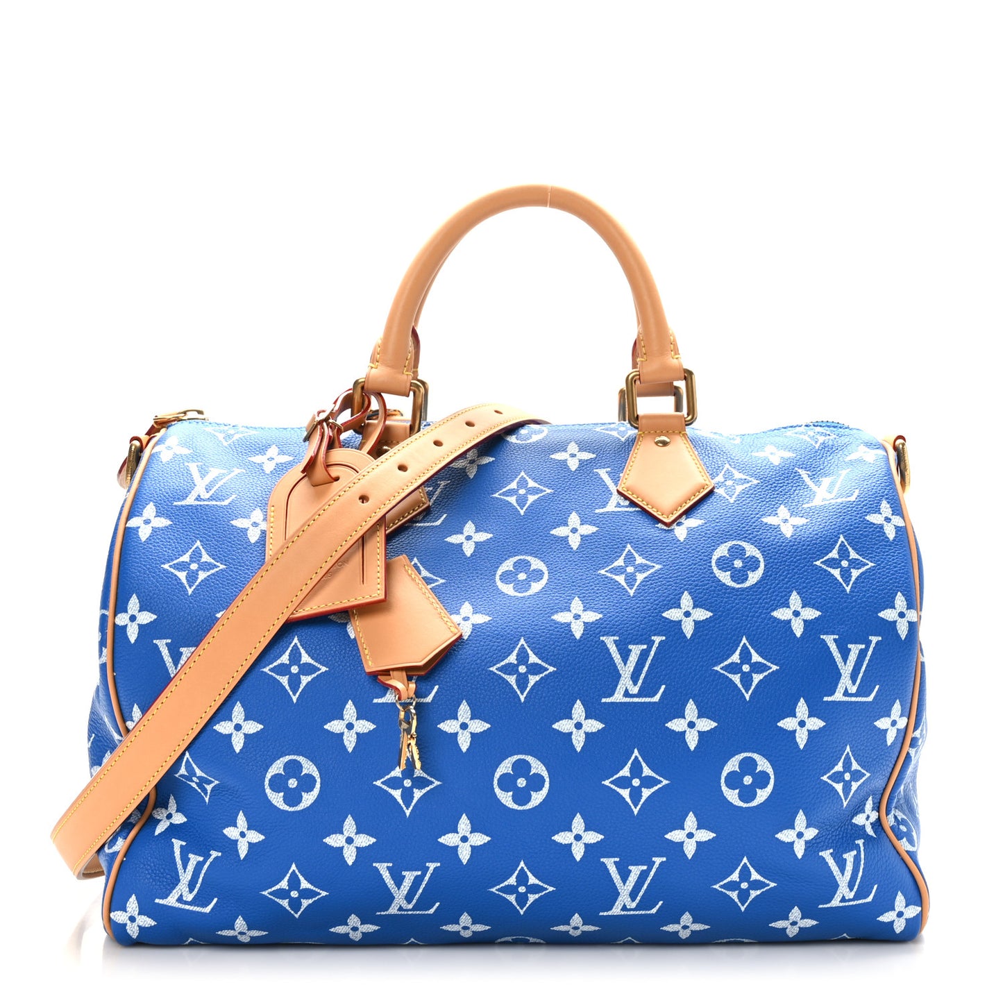 Calfskin Monogram Speedy P9 Bandouliere 40 Blue