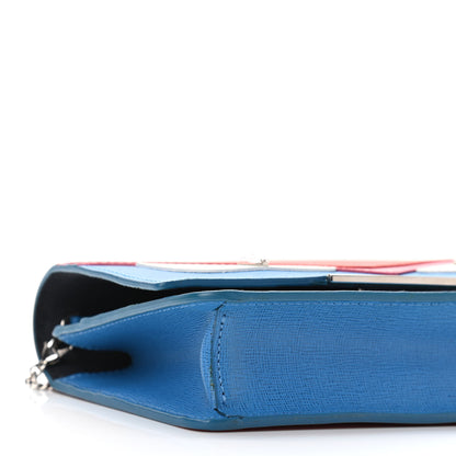 Fendi Vitello Elite Crystal Monster Eyes Tube Wallet On Chain Blue Royal Multicolor 5 of 10