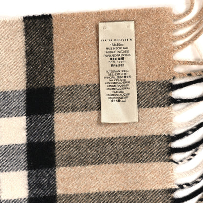 Burberry Cashmere Giant Heritage Check Fringe Scarf Camel 4 of 4