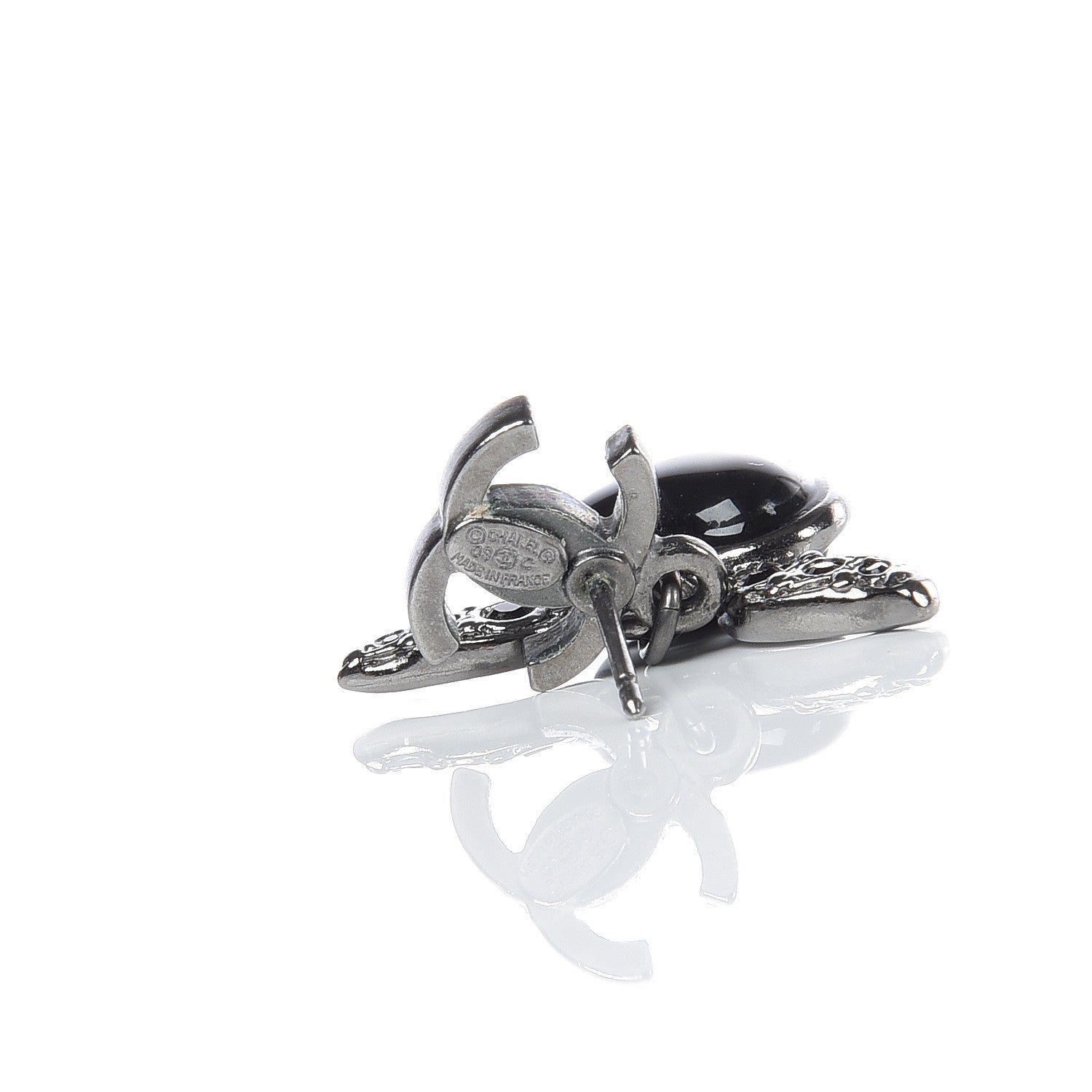 Chanel Crystal Mini Timeless CC Earrings Silver 9 of 10