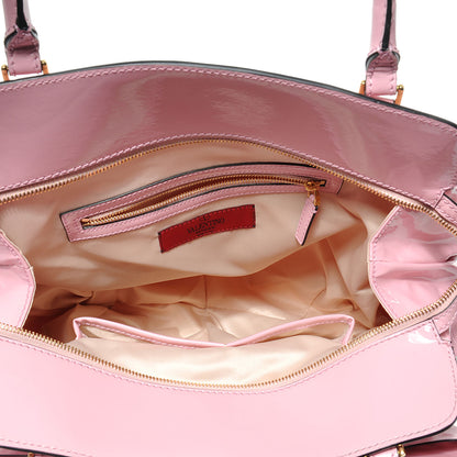 Valentino Garavani Patent Lacca Double Handle Bow Bag Pop Gardenia 8 of 8