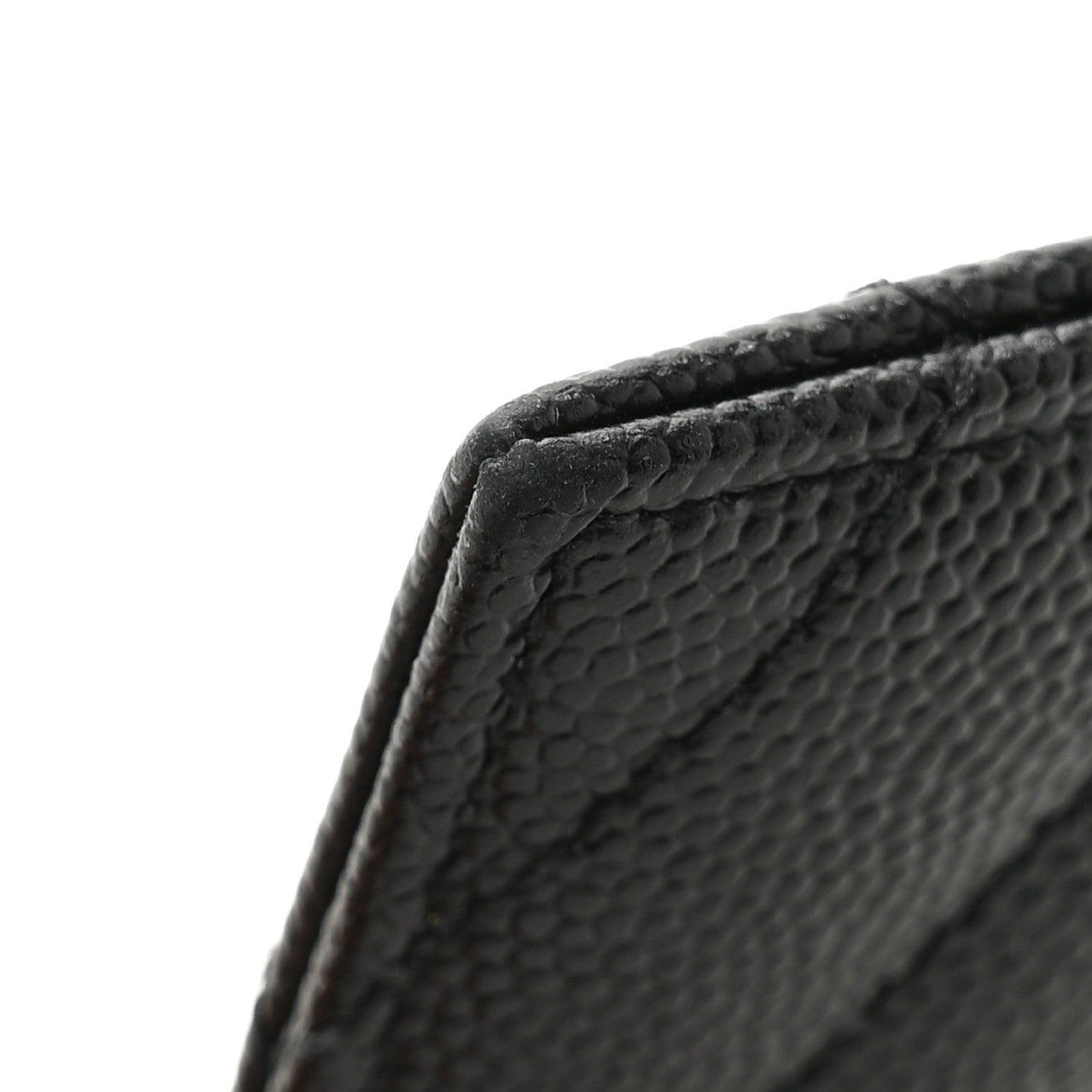 Saint Laurent Grain De Poudre Matelasse Chevron Monogram Credit Card Case Black 8 of 10