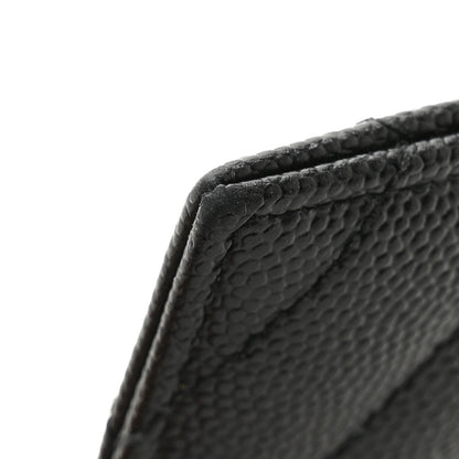 Saint Laurent Grain De Poudre Matelasse Chevron Monogram Credit Card Case Black 8 of 10