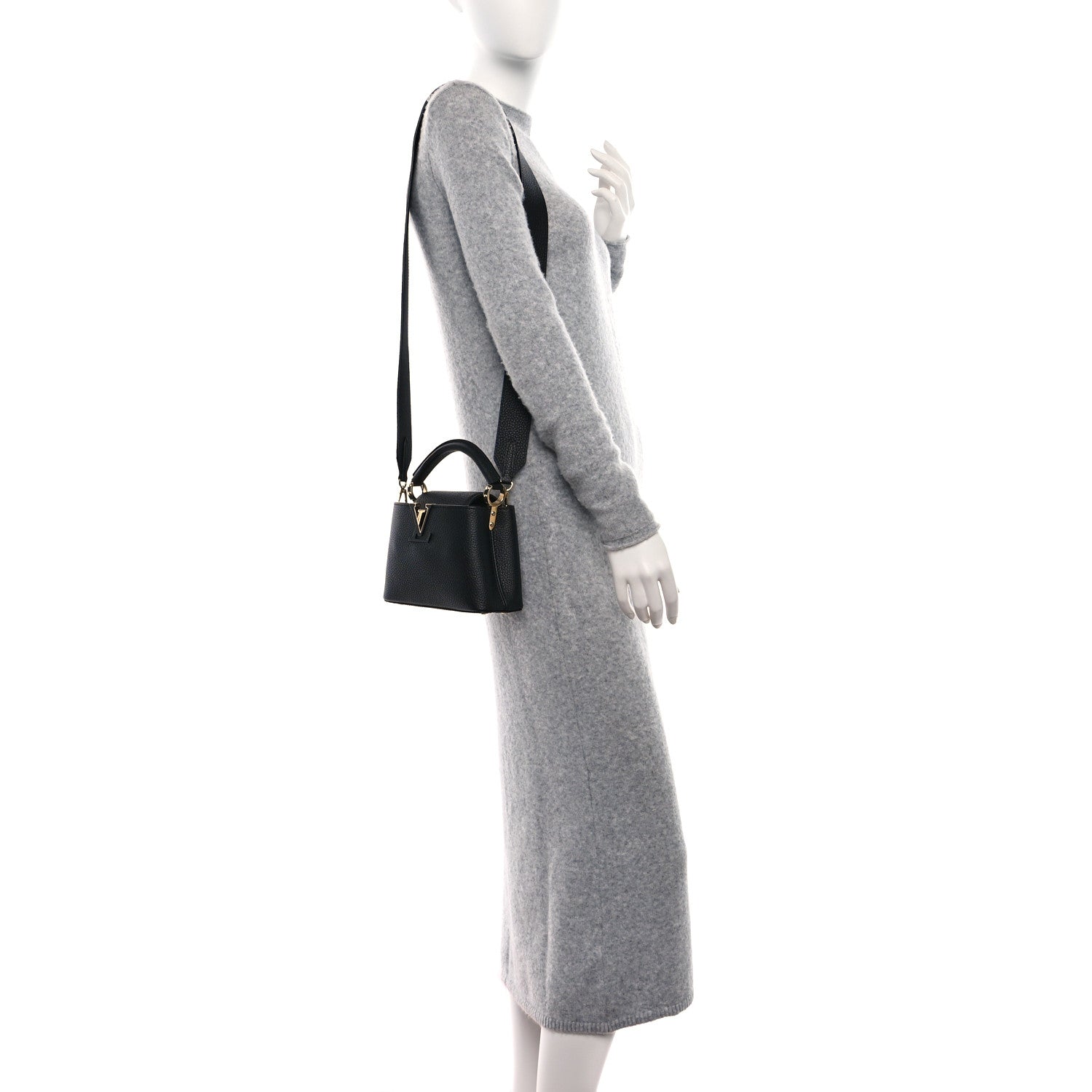 Louis Vuitton Taurillon Mini Capucines Black 2 of 8