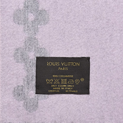 Louis Vuitton Cashmere Flowers River Scarf Grey 4 of 5