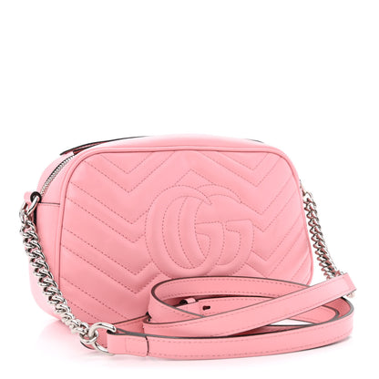 Gucci Calfskin Matelasse Small GG Marmont Chain Shoulder Bag Wild Rose 3 of 11