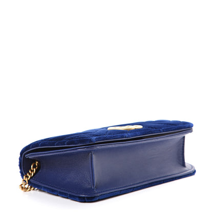 Gucci Velvet Matelasse GG Marmont Mini Bag Cobalt Blue 3 of 9