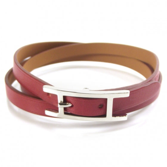 Hermes Chamonix Hapi Wrap Bracelet Rouge 3 of 5