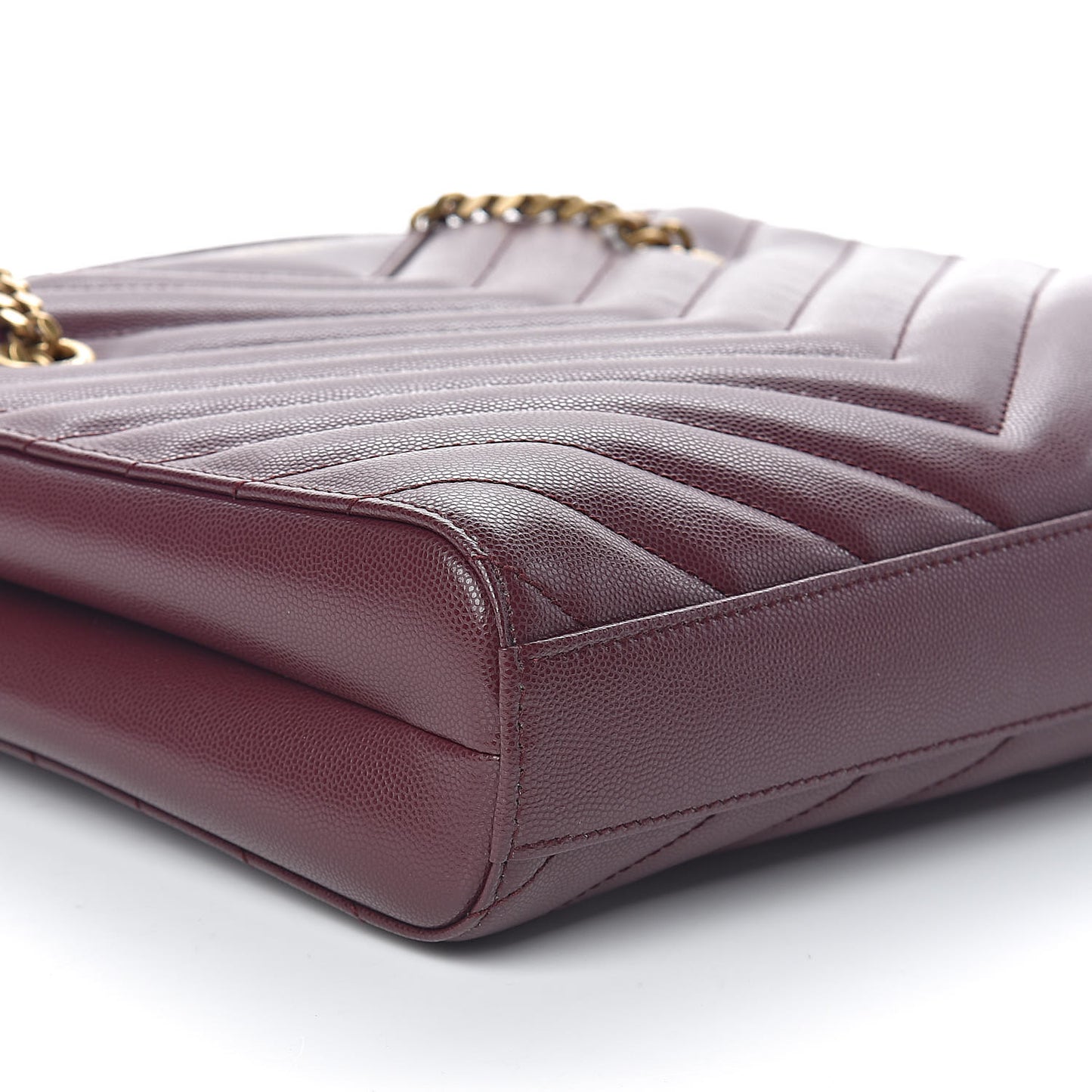 Grain de Poudre Matelasse Chevron Small Tribeca Shopping Bag Rouge Legoin