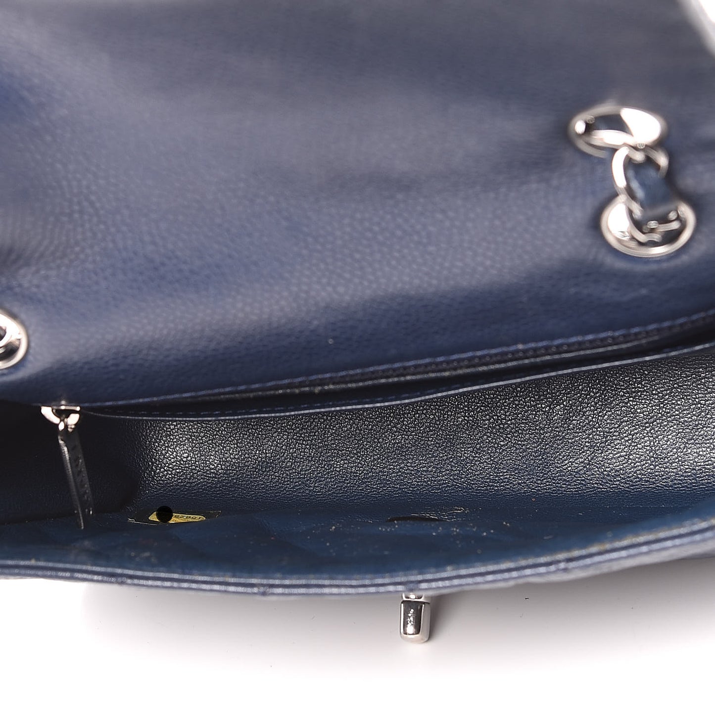 Caviar Quilted Mini Rectangular Flap Navy