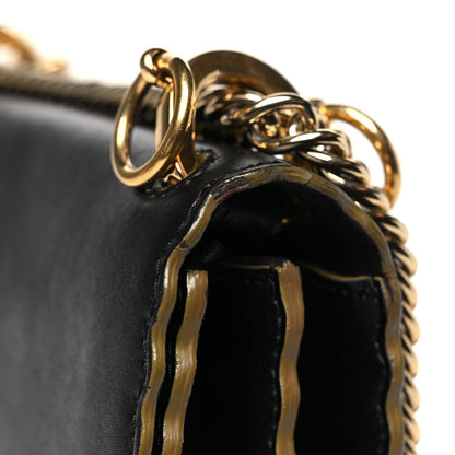 Fendi Vitello Liberty Scalloped Studded Small Kan I Shoulder Bag Black 13 of 16