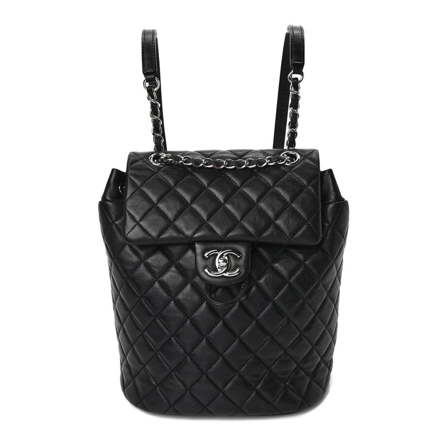 Calfskin Quilted Small Urban Spirit Backpack Black