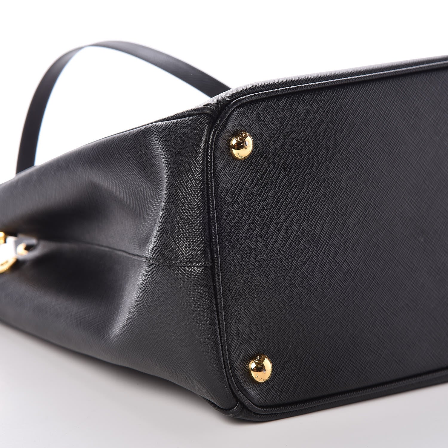 Prada Saffiano Crocodile Medium Galleria Double Zip Tote Black Rosso 5 of 8