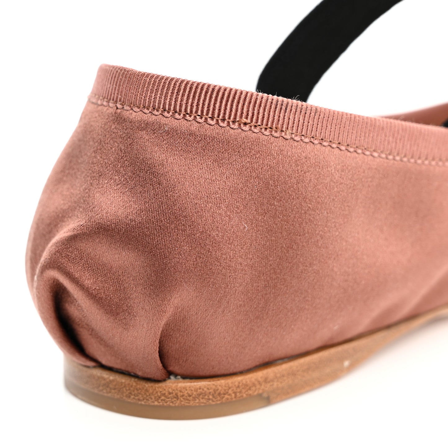 Satin Logo Ballerina Flats 39.5 Cacao