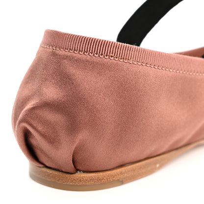Miu Miu Satin Logo Ballerina Flats 39.5 Cacao 10 of 11