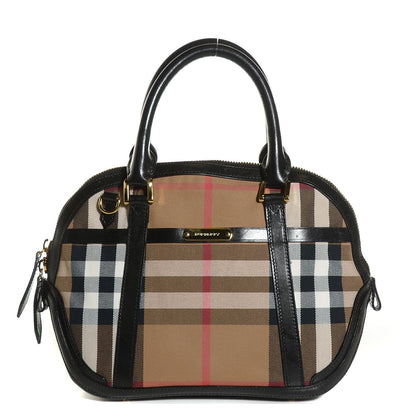 Burberry Bridle Calfskin House Check Small Orchard Bowling Bag Black 1 of 12