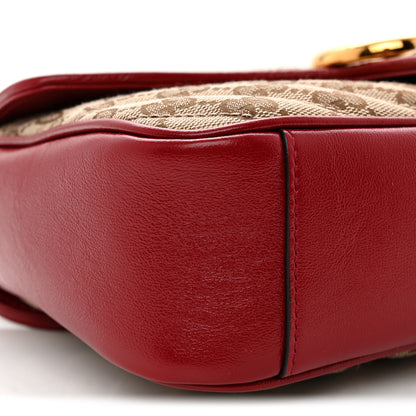 Gucci Monogram Azalea Calfskin Matelasse Diagonal Small GG Marmont Shoulder Bag Beige Ebony New Cherry Red 9 of 10
