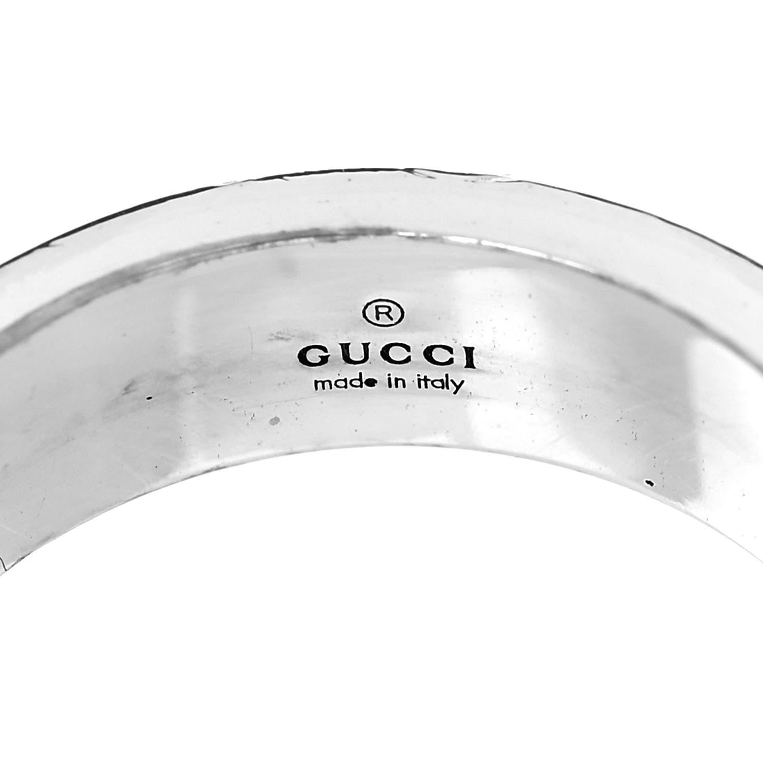 Gucci Sterling Silver Narrow GucciGhost Hamlet Skull Ring 56 7.5 4 of 6