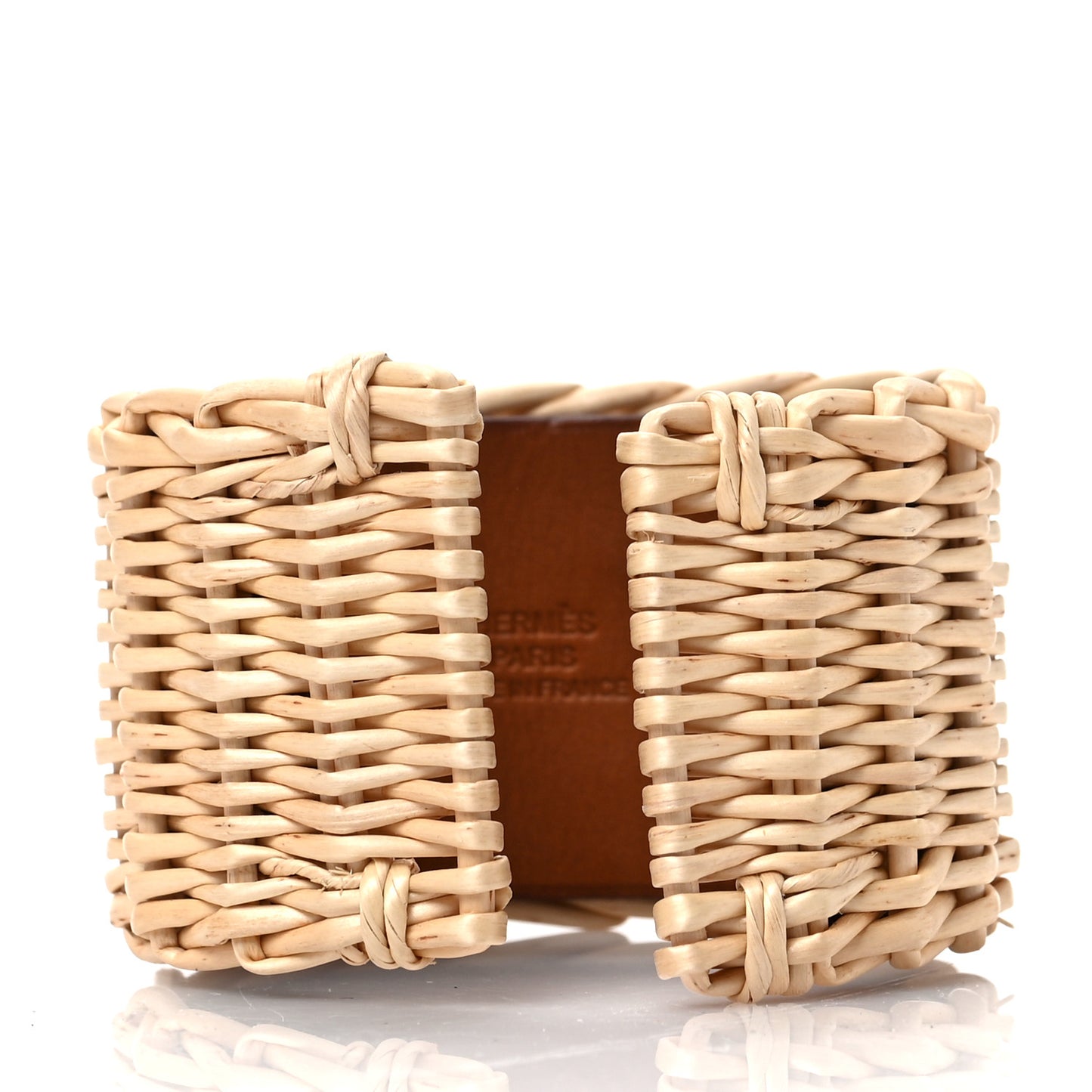 Wicker Barenia Medor Picnic Cuff Bracelet T3 Fauve