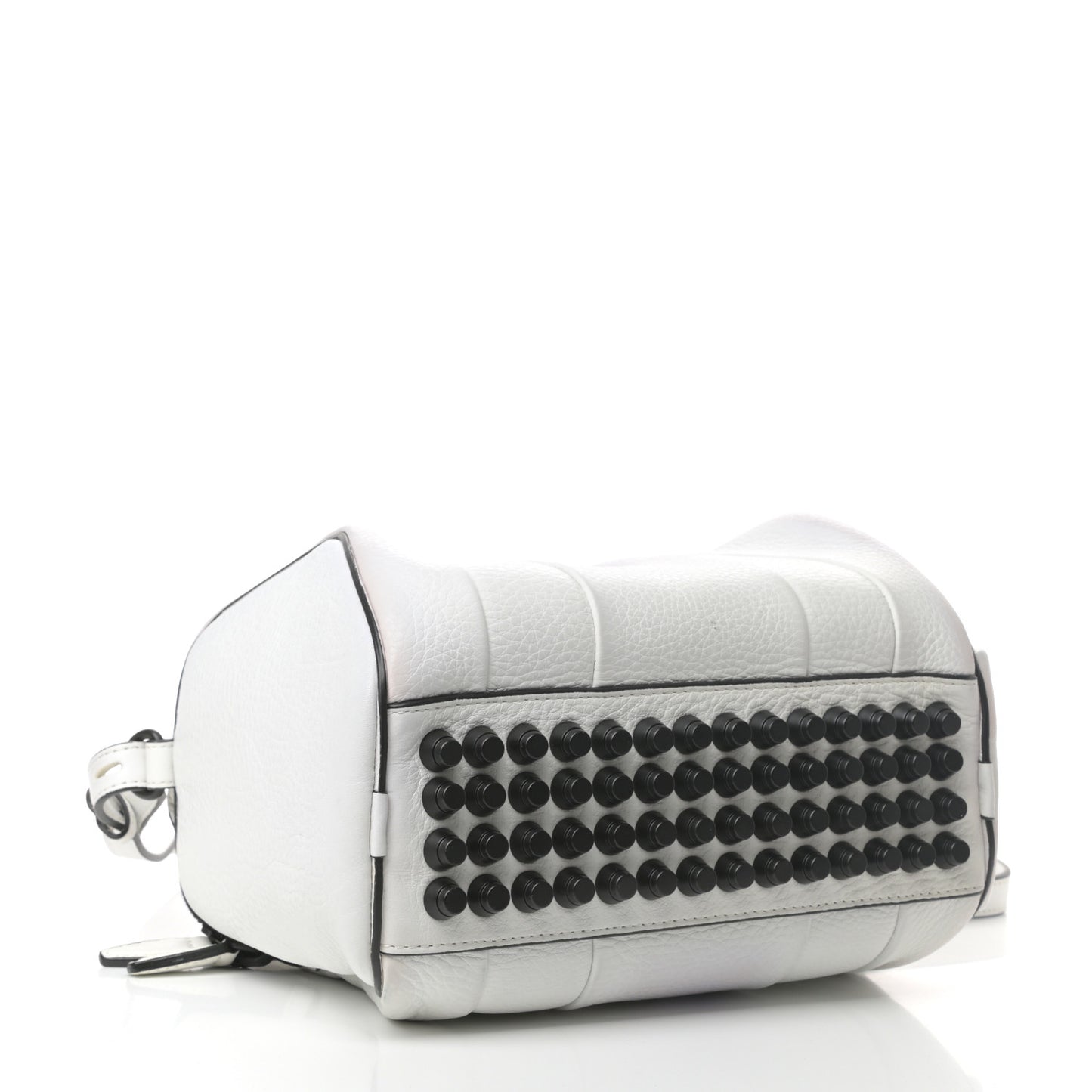 Pebbled Calfskin Rockie White Matte Black Hardware