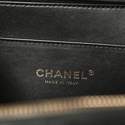 Chanel Shiny Calfskin Quilted Top Handle Vanity Black 7 of 12