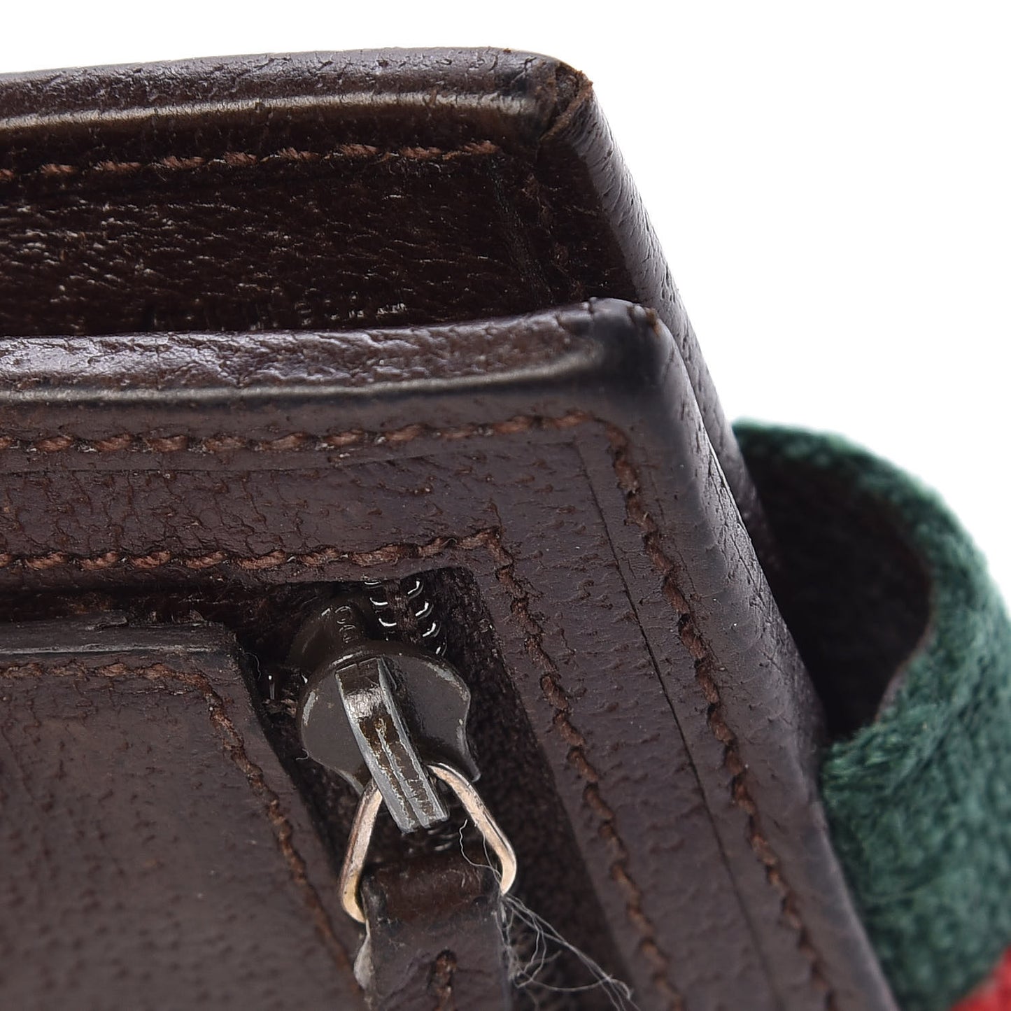 Monogram Ladies Web French Flap Wallet Dark Brown